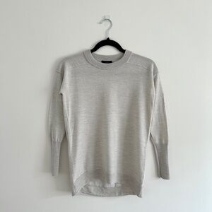 J. Crew Merino Wool Sweater Grey Tunic Crew Neck Long Sleeve Size XXS